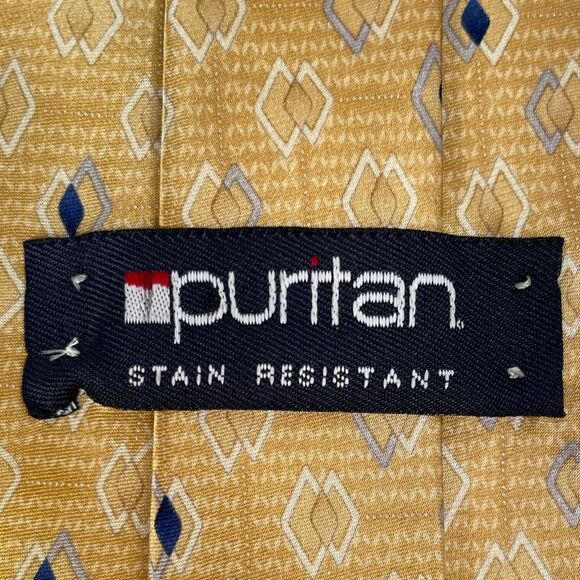 Puritan Gold and Navy Men's Tie - Picture 3 of 3
